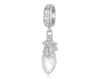 Eiskristall Anhänger Charm, 925 Sterling Silber Charms, Geschenk für Sie