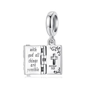 Kreuz Glaube Anhänger Charme, Charme für Armband, 925 Sterling Silber Charm passen Pandora Armbänder, Geschenk für sie