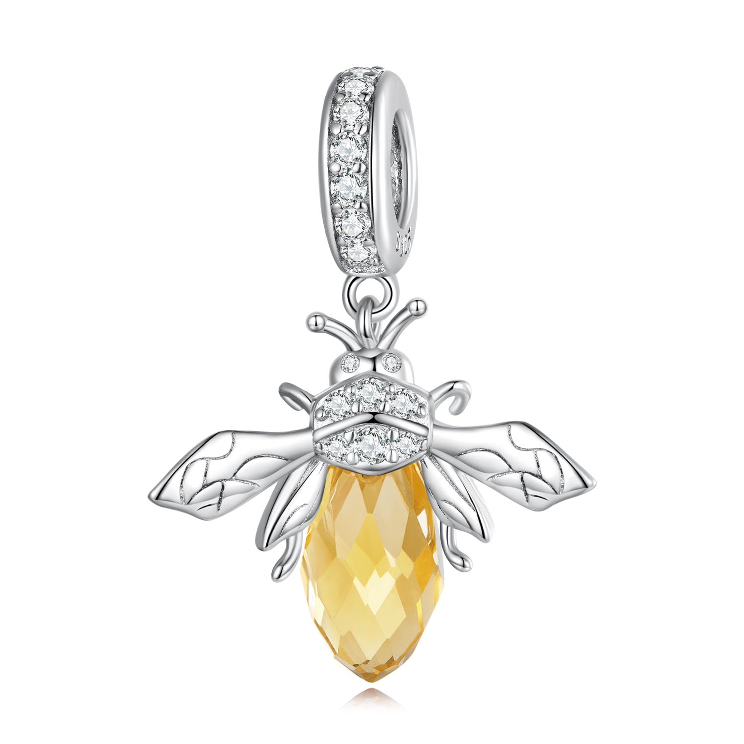 Bee Dangle Charm, Charm for Bracelet, 925 Sterling Silver Charm Fit Pandora Bracelets, Gift for Her