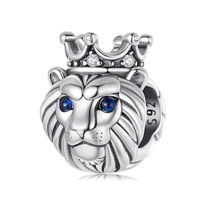 Lion Crown Charm, Charm for Bracelet, 925 Sterling Silver Charm Fit Pandora Bracelets, Gift for Her