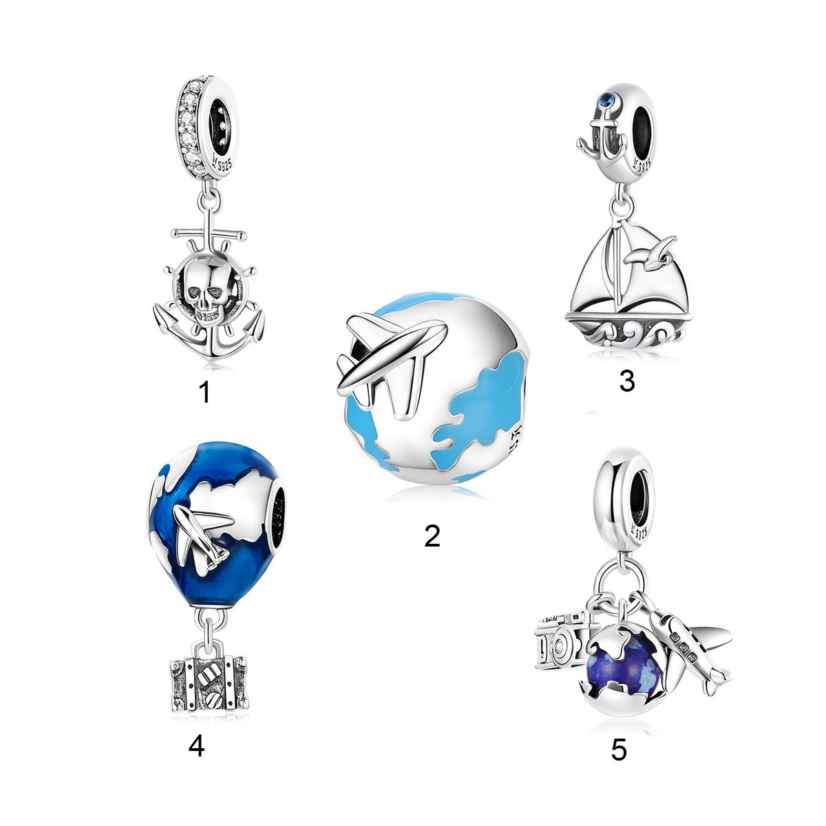 Charm ciondolo fenice in argento sterling 925 adatto per collana bracciale Pandora