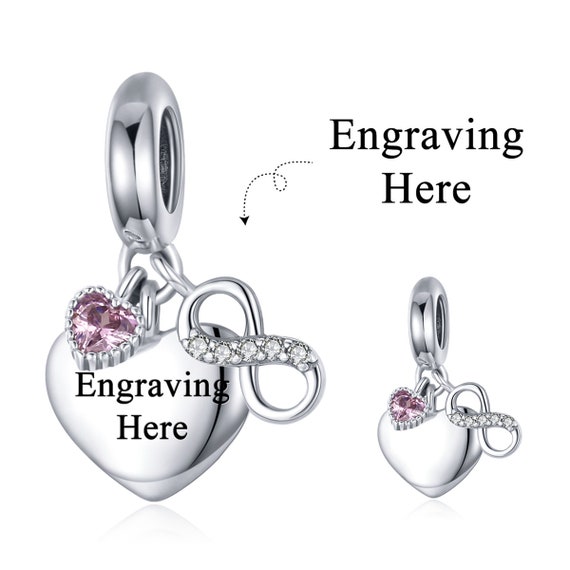 Personalised Charms to Fit Pandora Custom Wedding Charm Personalized Charms Personalized Pandora Heart Charm SCC1922 Etsy