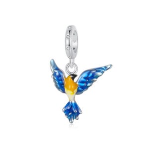Pingente de pássaro, Pingente para pulseira, Pingente de prata esterlina 925 para pulseiras Pandora, Presente para ela