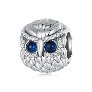 Ciondolo gufi, ciondolo per braccialetto, ciondolo in argento sterling 925 adatto a braccialetti Pandora, regalo per lei