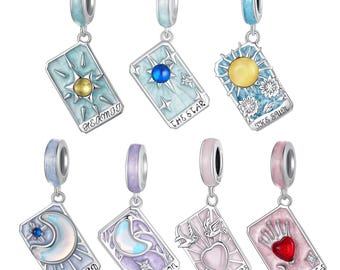 Tarot Pendant Charm Collection, Charm for Bracelet, 925 Sterling Silver Charm Fit Pandora Bracelets, Gift for Her
