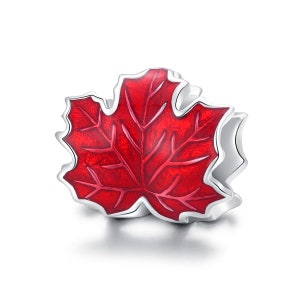 Charm für Armband, Maple Leaf Charm Beads, 100% echte 925 Sterling Silber Charm passt Pandora Armband Halskette, BSC335