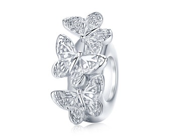 Schmetterling Spacer Charm für Armband, 100% echte 925 Sterling Silber Charm passt Pandora Armband, BSC120