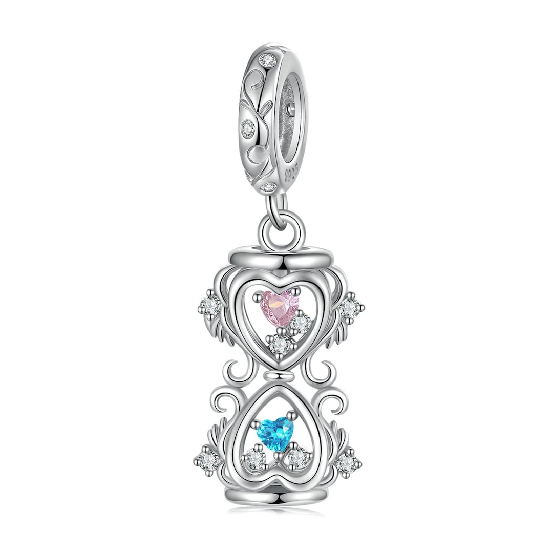 Spring Hourglass Pendant Charm, Charm for Bracelet, 925 Sterling
