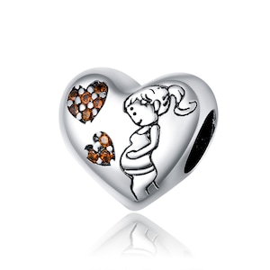 Charm for Bracelet, Mother&#39;s Love Charm Beads, 100% Genuine 925 Sterling Silver Charm Fits Pandora Bracelet Necklace, SCC1589