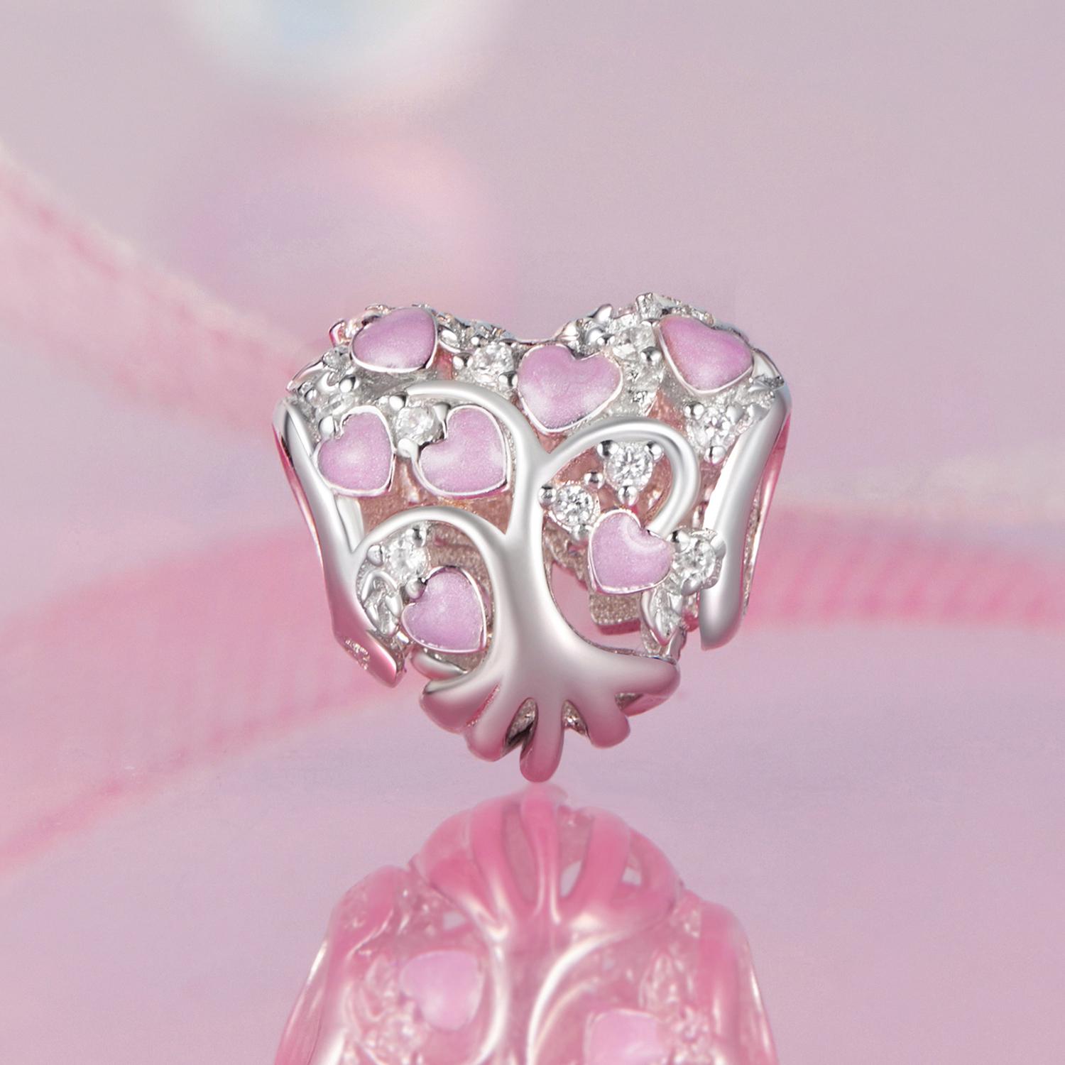 Ciondolo a forma di cuore in argento Sterling 925, per braccialetti Pandora