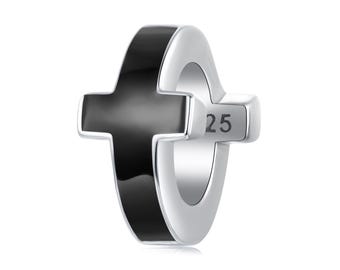 Cross Spacer Beads Charm , Charm for Bracelet, 925 Sterling Silver Charm Fit Pandora Bracelets, Gift for Her