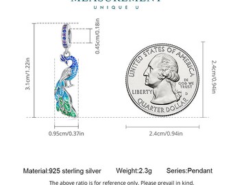 Ciondolo In Argento S925 Stile Cinese – Lapislazzuli E Pavone Con Diamante, Piuma Retro, Per Donna (Senza Catena)