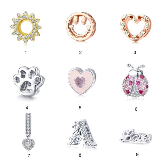925 Silver Butterfly Heart Circle Clip Charms Reflexions Set For