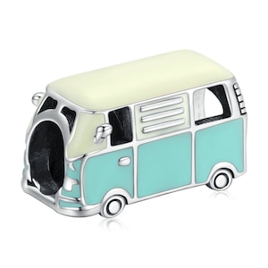Charm for Bracelet, Mini Bus Charm Beads, 100% Genuine 925 Sterling Silver Charm Fits Pandora Bracelet Necklace, SCC1972