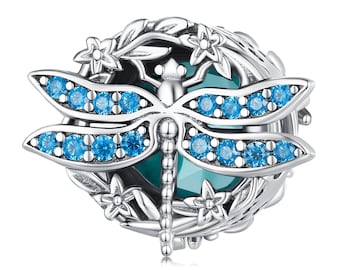 Dragonfly Bead Charm, Charm for Bracelet, 925 Sterling Silver Charm Fit Pandora Bracelets, Gift for Her