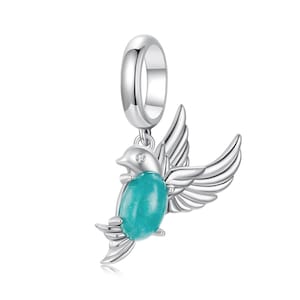 Pingente de pássaro, pingente para pulseira, pingente de prata esterlina 925 para pulseiras Pandora, presente para ela