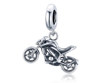 Sterling Silver Motorcycle Charm, Pandora Bracelet Compatible