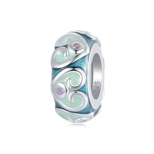 Bunter Ostern Silikon Stopper Perlen Anhänger, Charm für Armband, 925 Sterling Silber Charm für Pandora Armbänder, Geschenk für Sie