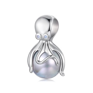 Octopus Charm, Charm for Bracelet, 925 Sterling Silver Charm Fit Pandora Bracelets, Gift for Her