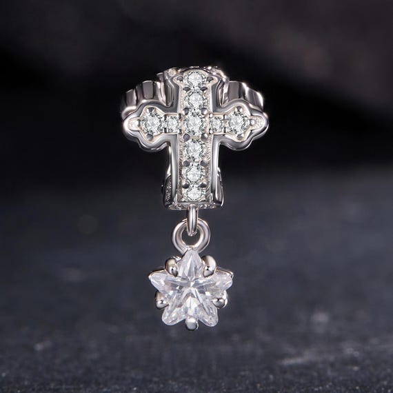 スターライトクロスシリコンスペーサービーズチャーム、ブレスレット用チャーム、925スターリングシルバーチャーム、彼女へのギフト - Etsy 日本 925スターリングシルバー925スターリングシルバーペンダントチャーム Shema Yisrael ジルコンストーン Hear、Oイ