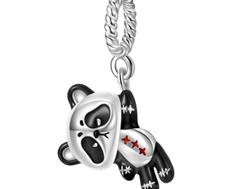 Doll Panda Pendant Charm, Charm for Bracelet, 925 Sterling Silver Charm Fit Pandora Bracelets, Gift for Her