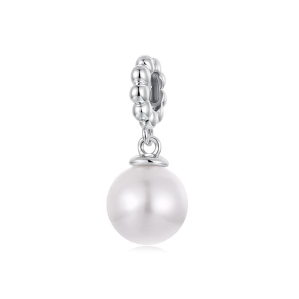 Pearl Pendant Charm, 925 Sterling Silver Charms, Gift for Her