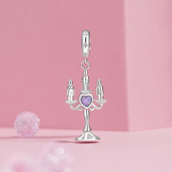 Ciondolo a forma di candelabro romantico, ciondolo per bracciale, ciondolo in argento sterling 925 compatibile con i braccialetti Pandora, regalo per lei - Italia