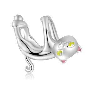 Cat Charm, Charm for Bracelet, 925 Sterling Silver Charm Fit Pandora Bracelets, Gift for Her