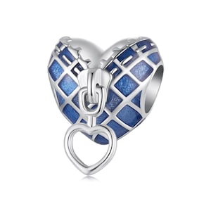 Pandora Belgium Map Heart Bead Charm Pendant S925 Sterling