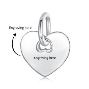 Personalised Charms, Can engrave text, 925 Sterling Silver Charm Fits Pandora Bracelet