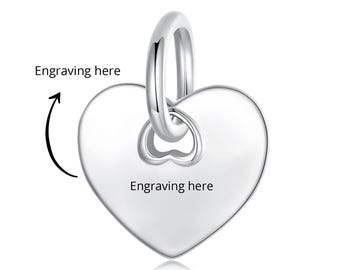Personalised Charms, Can engrave text, 925 Sterling Silver Charm Fits Pandora Bracelet