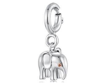 Elephant Locket Pendant Charm, Charm for Bracelet, 925 Sterling Silver Charm Fit Pandora Bracelets, Gift for Her