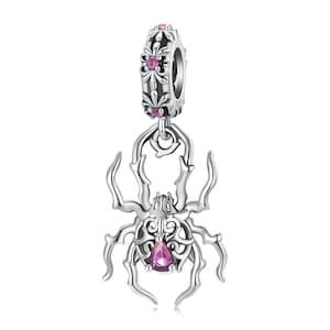 Spinne Anhänger Charm, Charm für Armband, 925 Sterling Silber Charm Fit Pandora Armbänder, Geschenk für Sie
