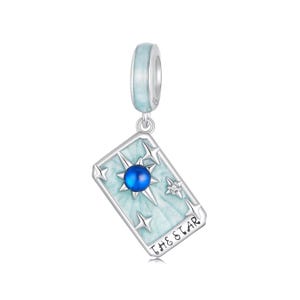 Ciondolo con carta dei tarocchi stella, ciondolo per bracciale, ciondolo in argento sterling 925 compatibile con braccialetti Pandora, regalo per lei