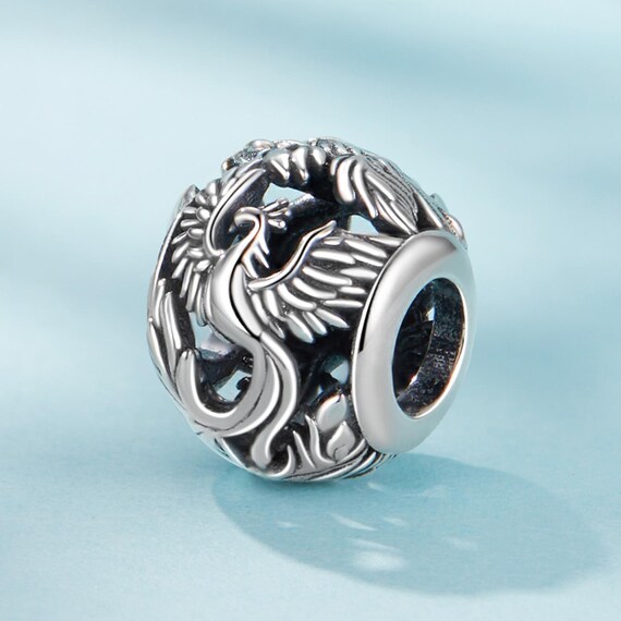 Charm in argento sterling 925 per bracciali Pandora,ciondoli con perline Fenice,regalo per donne e ragazze