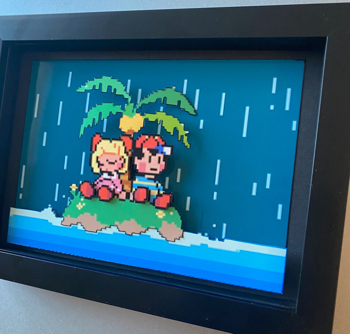 Earthbound Stranded 3D Art nintendo pixel pixels Etsy
