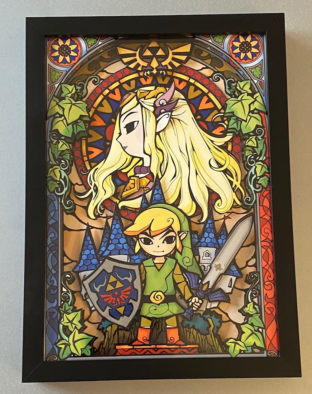 Legend of Zelda Great Wind Waker Stained Glass 3D Art
