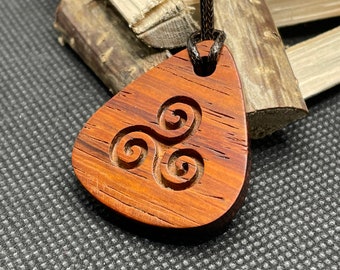 Wooden Triskell Pendant