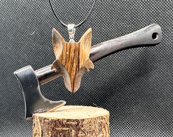 Pendant “Wolf” wolf head bog oak, morta wood