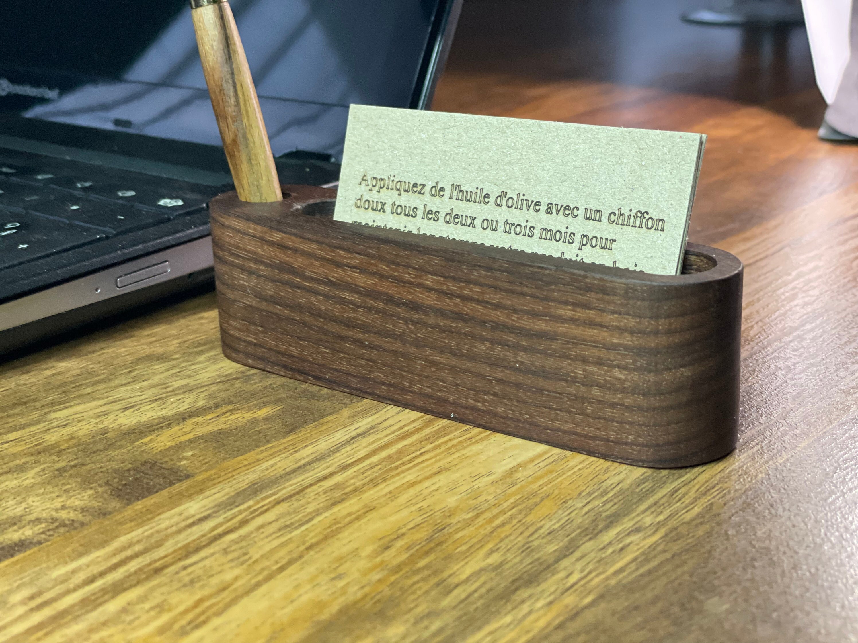 Porte-Cartes de Visite en Bois , Plumier Porte Cartes Bois