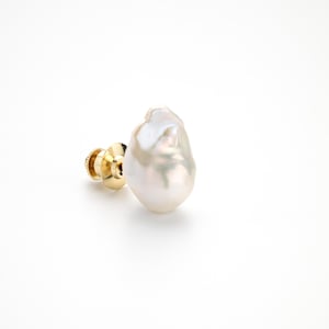 Gold Bridal Brooch, White Genuine Pearl Brooch, Large Wedding Brooch, Elegant Bridal Brooch, Genuine Pearl Brooch for Women