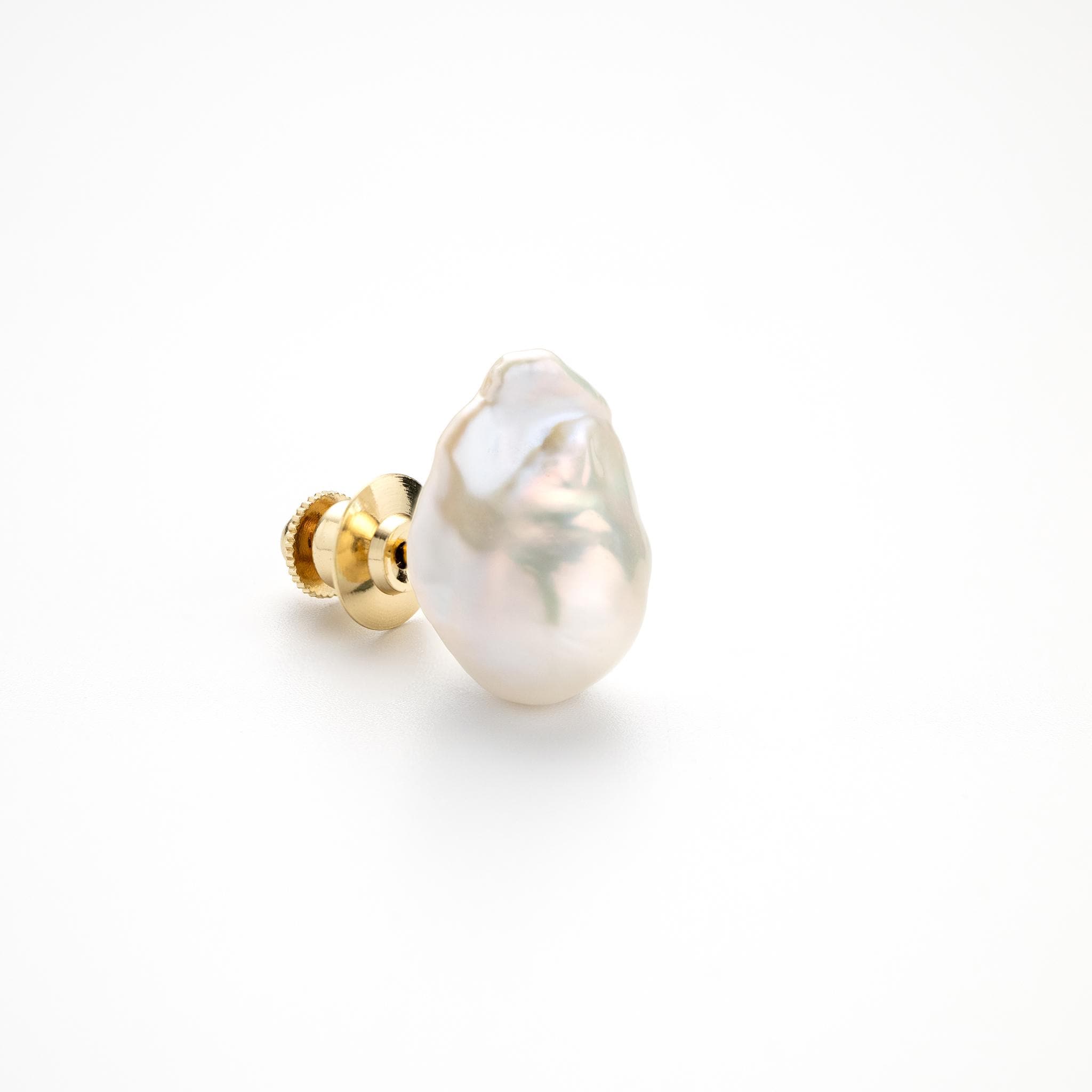 Baroque Pearl Brooch: Gold Plated Sterling Silver, Bridal Pin