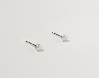 Orecchini a bottone con perle barocche: orecchini con perle Keshi d'acqua dolce, piccoli gioielli per le orecchie in argento sterling
