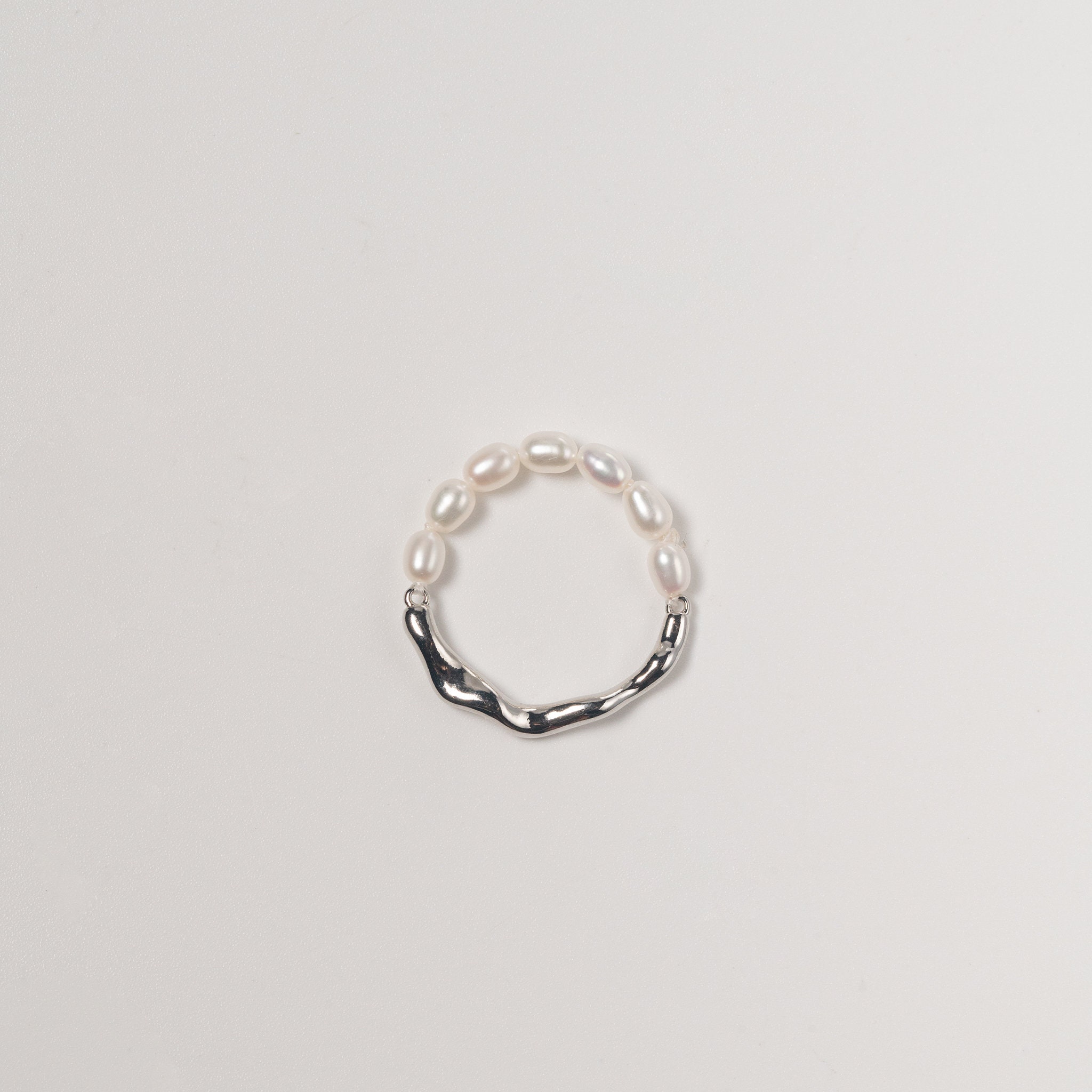 ハンドメイド　シルバー925 　シルバーリング バロックパール　ケシパール　⛄️ ハンドメイド シルバー925 シルバーリング ケシパール バロックパール