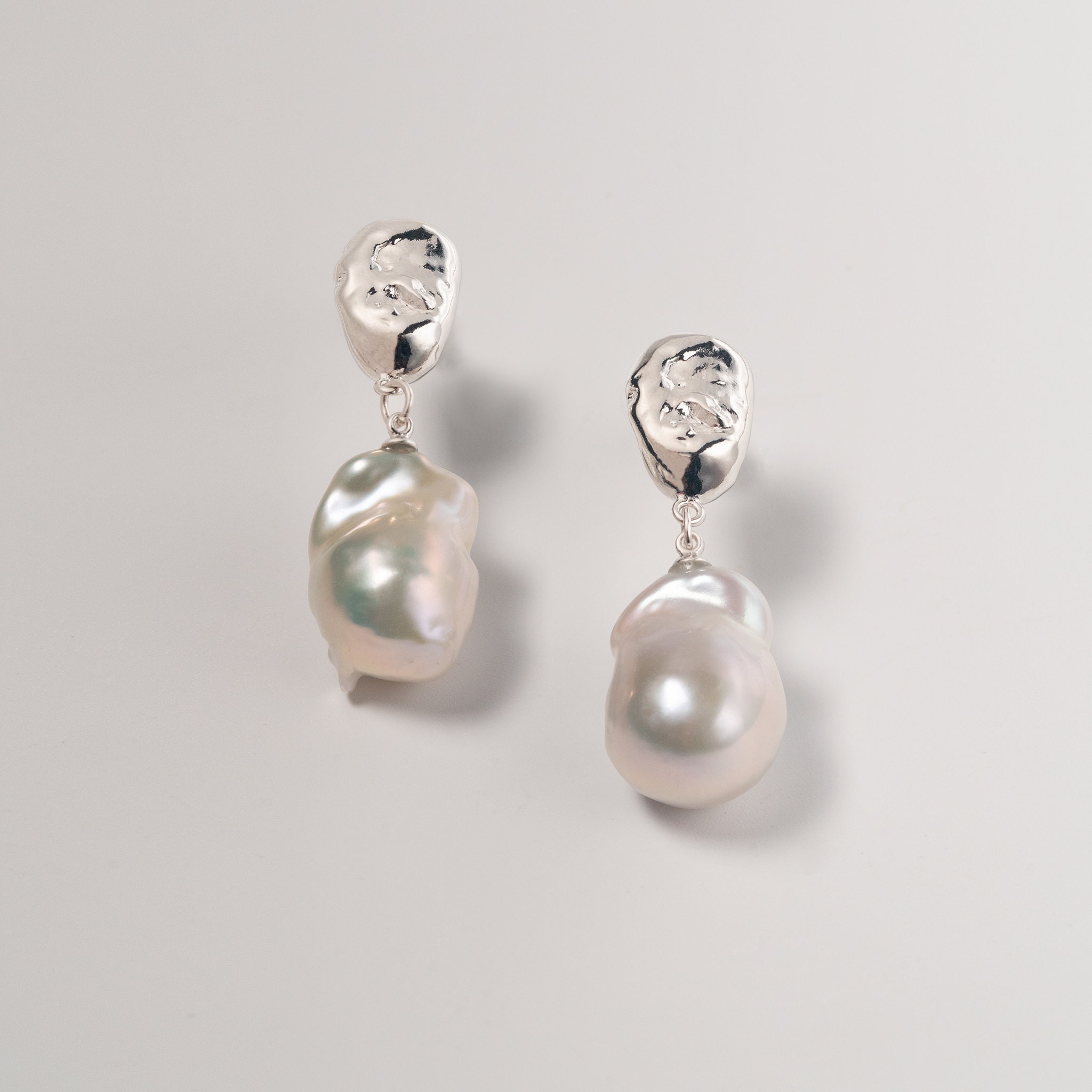 Orecchini Lunghi Con Perle Naturali Barocche Bianche - Fatte A Mano In Argento 925, Regalo Per Mamma