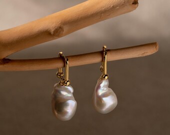 ★2022SS新作★MZUU★Baroque Pearl Drop Earrings Ripple Baroque Pearl Earrings – Missyu Boutique