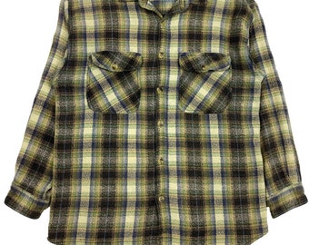 Vintage Ash Creek Green Plaid Flannel Button-Down Shirt