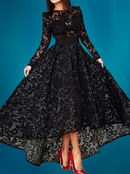 Black Net Dress - Etsy