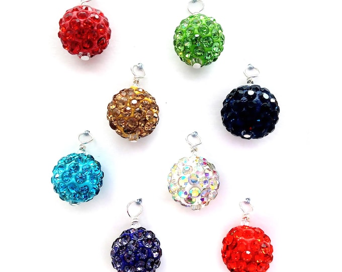 Small Rhinestone Christmas Ornaments 8 pieces, Miniature Disco Ball Baubles, Sparkly Decorations for Mini Christmas Tree, Mixed Colors