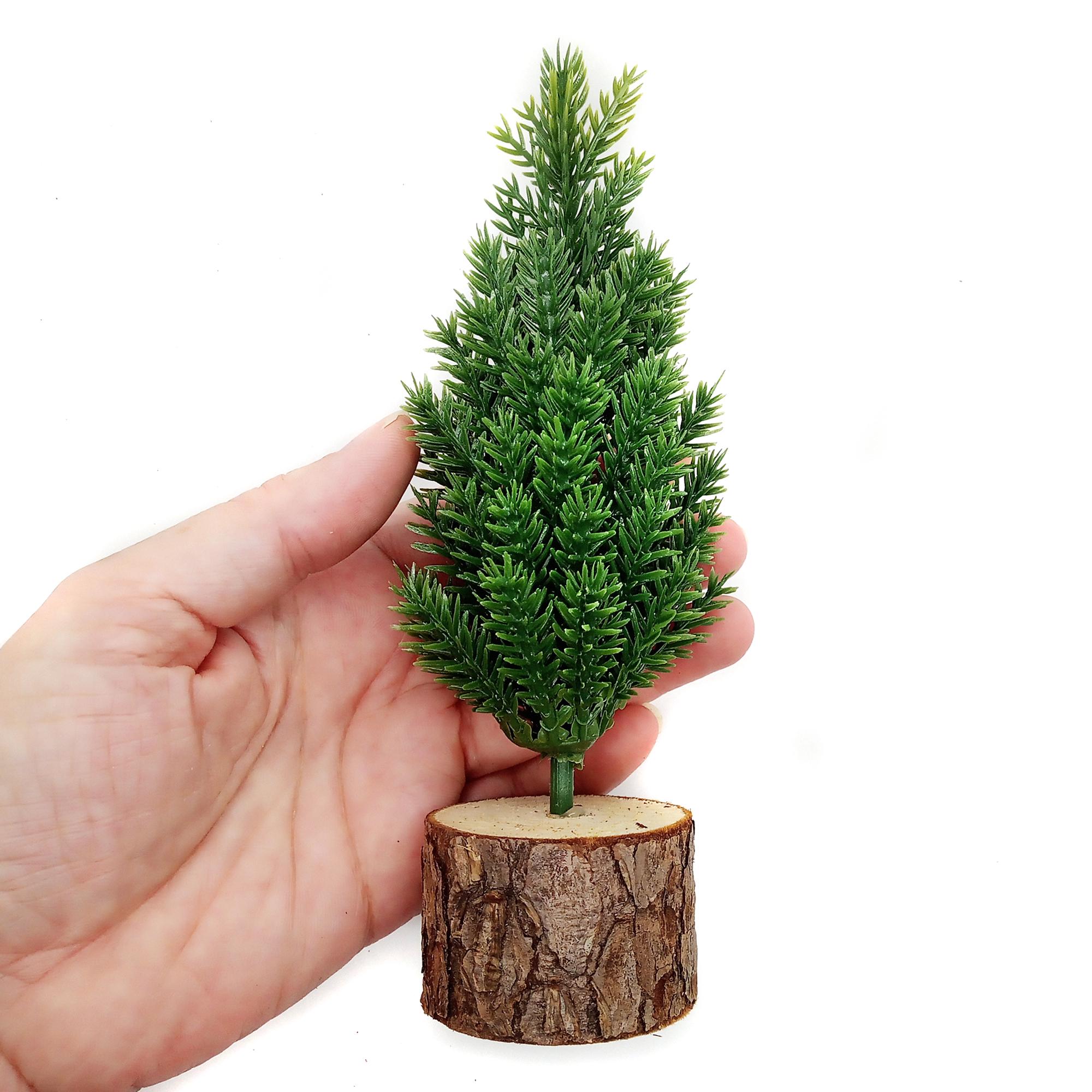 Miniature Christmas Tree, 6.5 in tall, Lightweight Mini Tree for Dollhouse, Cute Festive Work or Desk Decoration, 1:12 scale